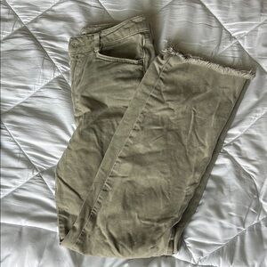 Zara Ankle Straight Pants Raw Hem